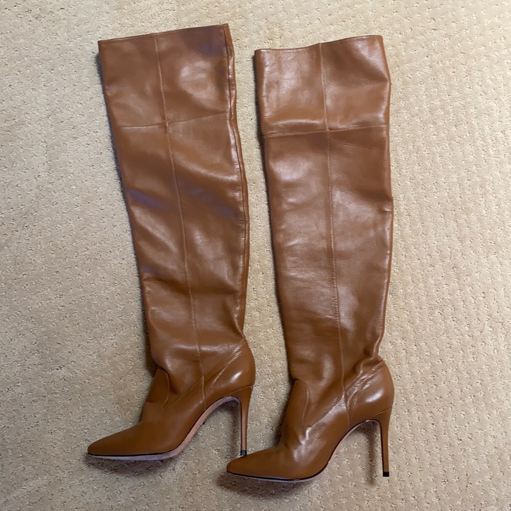 Schutz over the knee boots camel brown leather